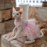 Fairy Mesh Layered Dress - Dot Pink